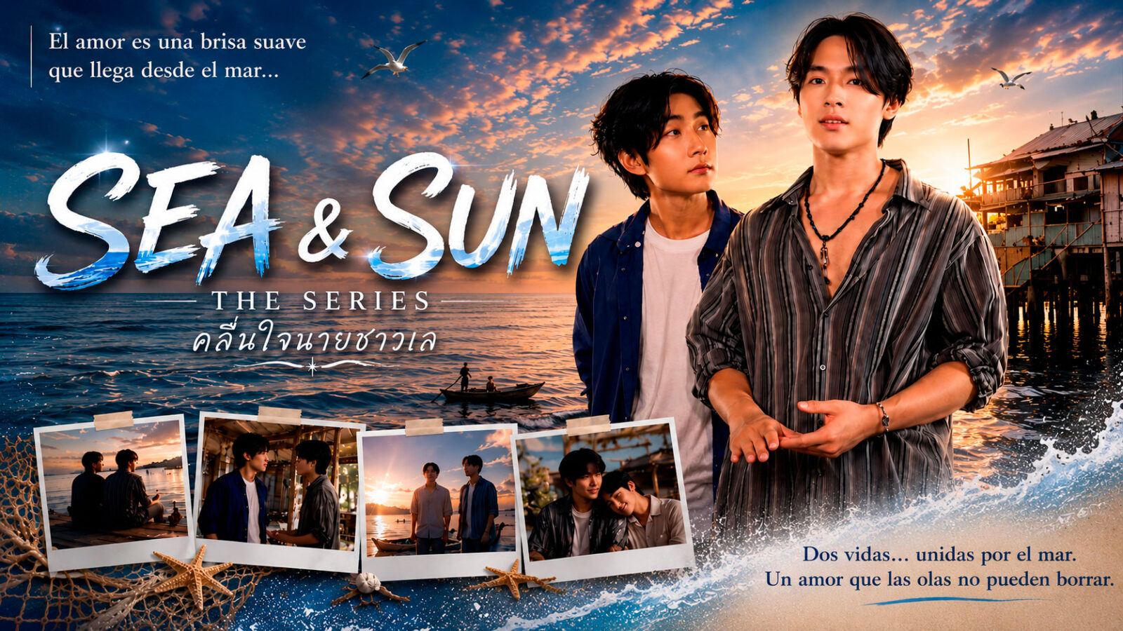 Revelado el primer póster de Sea And Sun The Series, el nuevo BL de Jumdee Film protagonizado por Tempo Jirawut y Jame Nutthaphon
