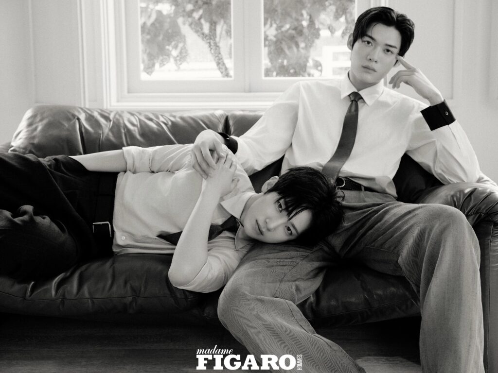 Park Siwoo y Kim Yoosik posan juntos para Madame Figaro