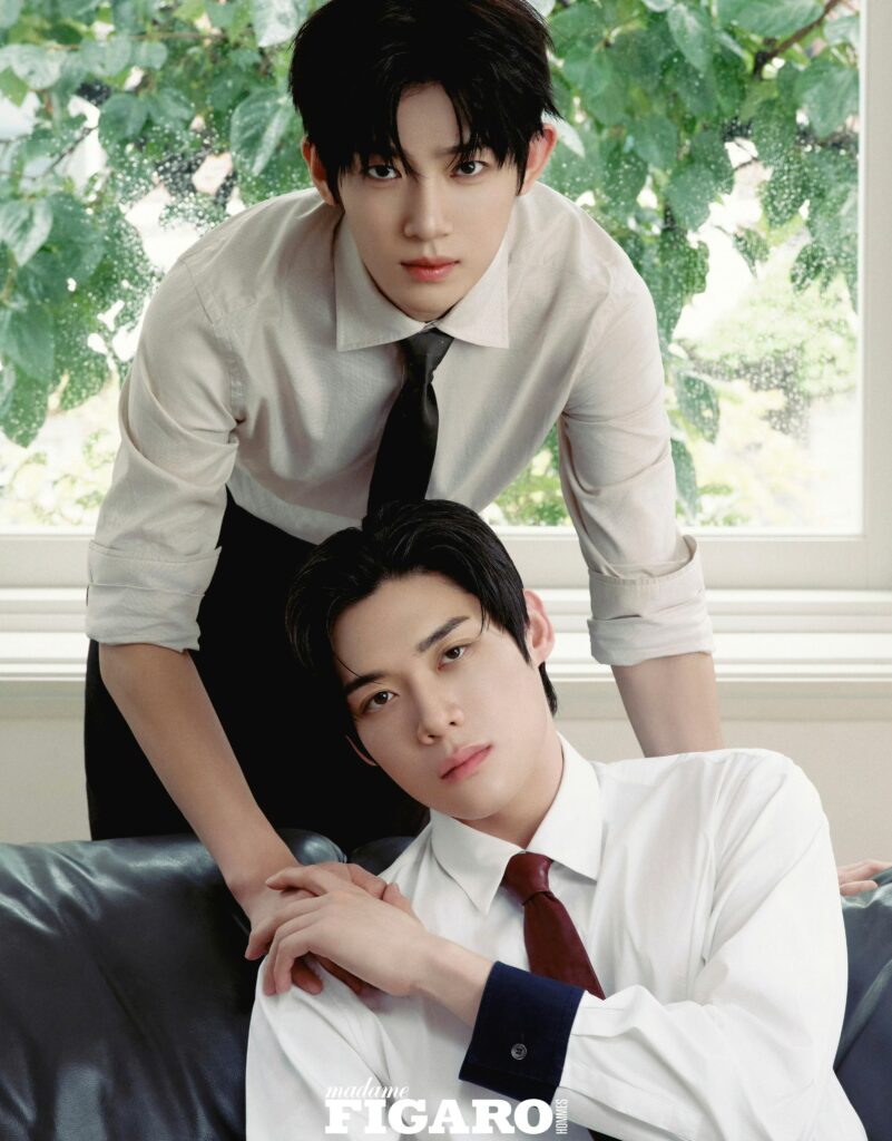 Park Siwoo y Kim Yoosik posan juntos para Madame Figaro